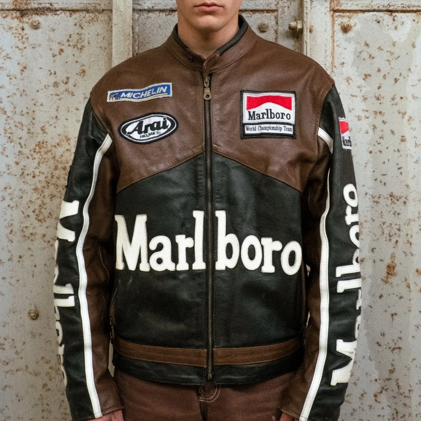 Retro MB Leather Racing Jacket