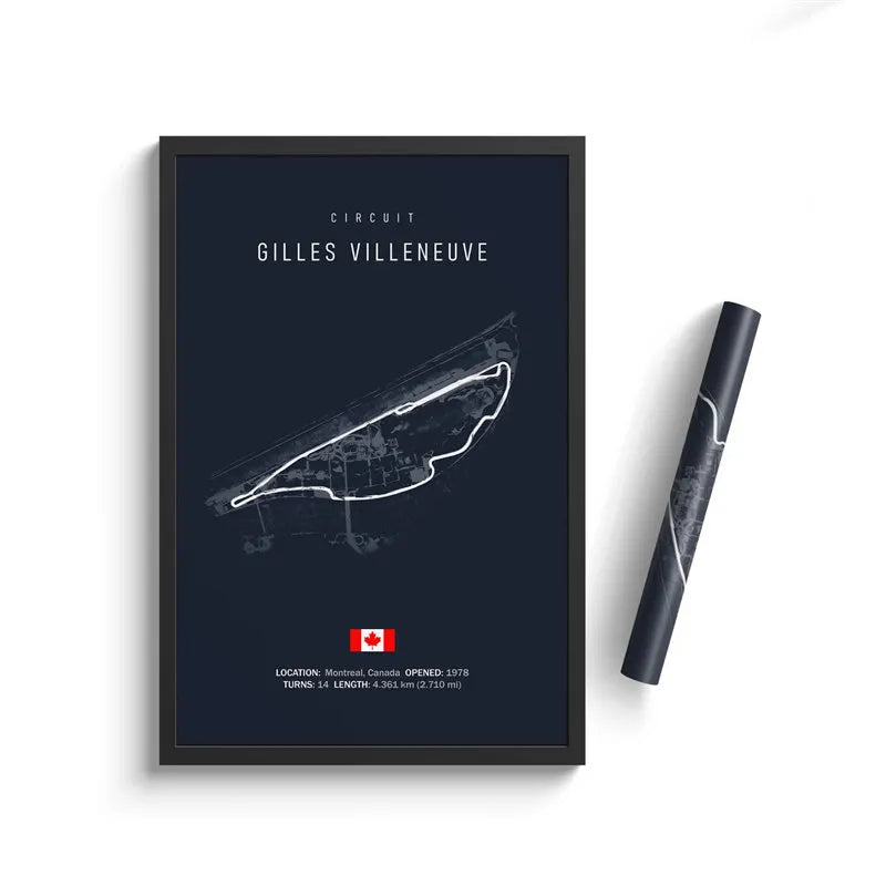 FORMULA 1 GILLES VILLENEUVE CIRCUIT POSTER